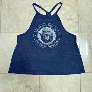 Smokey‎ The Bear Blue Tank Top Parks And Rec Size Large